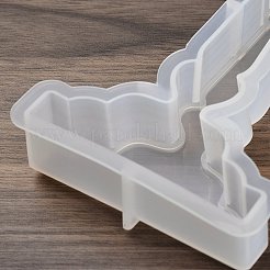 シリコンモールド  燭台飾り  エポキシ樹脂工芸品  ホワイト  145x85x23mm  内径：133x74mm&nbsp;LS-SIMO-M002-02D