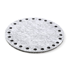フラットラウンドフェルト生地  DIYクラフトソーイングアクセサリー用  ブラック  10~30x0.3cm  穴：6mm  5個/セット&nbsp;DIY-WH0250-76A