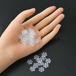 透明なアクリルビーズ  グリッターパウダー  スノーフレーク  透明  12x11.5x2.5mm  穴：1.5mm&nbsp;OACR-YW0001-68
