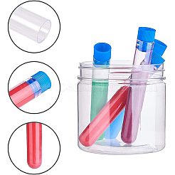 チューブプラスチックビーズ容器  ペットボトルストッパー付き  透明  ビーズコンテナ：9.95x1.6センチメートル  1.45センチ内径  ストッパータンピオン: 20~20.5x16mm  50セット /箱&nbsp;CON-BC0005-27A