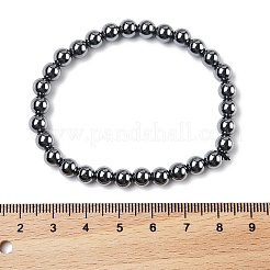 テラヘルツ石ビーズストレッチブレスレット  ラウンド  2-1/4インチ（5.8cm）  ビーズ：6mm&nbsp;BJEW-L666-01E