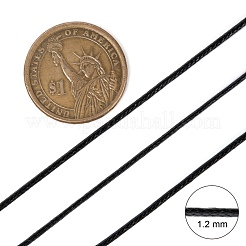韓国のワックスポリエステルコード  ビードコード  ブラック  1.2mm  約185ヤード/ロール&nbsp;YC-1.2mm-1