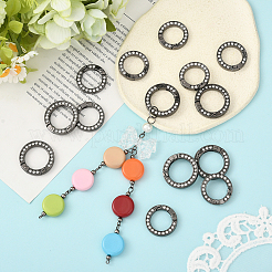16Pcs 2 Styles Alloy Rhinestone Spring Gate Rings&nbsp;FIND-SP0004-52A