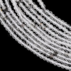 天然ハーキマーダイヤモンドビーズ連売り  多面カットラウンド  2.5mm  穴：0.5mm  約191個/連  15.35''（39センチメートル）&nbsp;GG-NH0014-D03-2mm