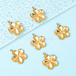 304ステンレススチールペンダント6個  イオンプレーティング（ip）  花のチャーム  14KGP本金メッキ  24x21x4mm  穴：2mm&nbsp;STAS-YW0003-27
