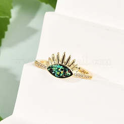 Eye Brass Micro Pave Clear Cubic Zirconia Open Cuff Rings for Women&nbsp;RJEW-G343-29G-02