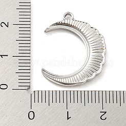 変色しない304ステンレススチールペンダント  ムーンチャーム  ステンレス鋼色  23x18x1.5mm  穴：1.6mm&nbsp;STAS-C082-02P