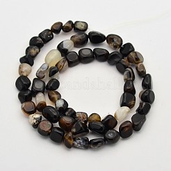 Natural Black Agate Bead Strands&nbsp;G-P070-34