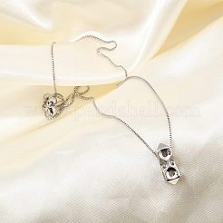 Brass Cheese Pendant Adjustable Slider Necklaces&nbsp;NJEW-B135-02P