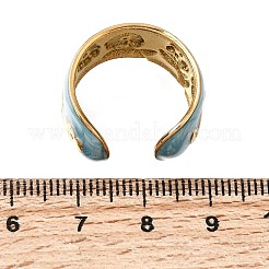 304ステンレススチール製エナメル加工ワイドカフオープンリング（女性用）  18KGP本金メッキ  花  12mm  usサイズ7 1/4(17.5mm)&nbsp;SA-K003-03E-G