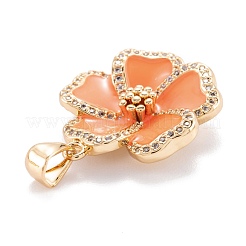 Real 18K Gold Plated Brass Micro Pave Clear Cubic Zirconia Beads Pendants&nbsp;ZIRC-M114-32G