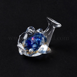 ルミナス半透明レジンペンダント  ABSの模造パールと  金フォイル  暗闇の中のイルカの魅力  ミックスカラー  17x19x28mm  穴：1.2mm&nbsp;RESI-D057-13