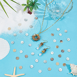 300Pcs Flat Round Natural Akoya Shell Beads&nbsp;SHEL-PA0001-09