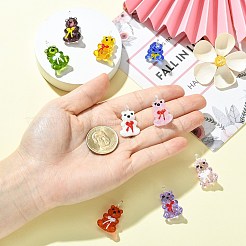 9 個 9 色手作りランプワーク ペンダント  クマ  ミックスカラー  28~29x16~17x11~12mm  穴：2.5~3mm  1pc /カラー&nbsp;LAMP-CJ0002-64