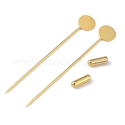 真鍮のラペルピンベースのセッティング  トレイ付き  フラットラウンド  ミックスカラー  トレイ：10mm  72mm&nbsp;KK-WH0045-025A-M