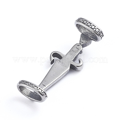 Retro 304 Stainless Steel Slide Charms/Slider Beads&nbsp;STAS-L243-033AS