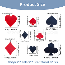 32Pcs 16 Styles Computerized Embroidery Cloth Iron on/Sew on Patches&nbsp;DIY-FH0007-33