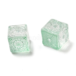 透明ガラスビーズ  キューブ  アクアマリン  10x11x11mm  穴：1.5mm&nbsp;GLAA-A012-04A