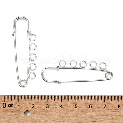 鉄安全ブローチパーツ  キルトピン  プラチナ  50x16.5x4.5mm  穴：3.5mm&nbsp;MAK-Q004-04