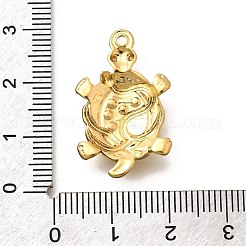 304ステンレスペンダント  ラインストーン付き  イオンプレーティング（ip）  カメ  18KGP本金メッキ  27.5x17x4.5mm  穴：1.5mm&nbsp;STAS-E545-05G