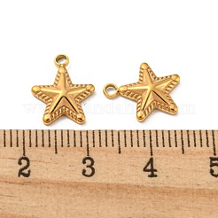 304ステンレススチールチャーム  星のチャーム  14KGP本金メッキ  12x10x3mm  穴：1.6mm&nbsp;STAS-L022-217G