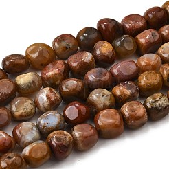 天然石ペトリファイドウッドビーズ連売り  ナゲット  タンブルストーン  7~12x7~10x7~10mm  穴：1.2~1.4mm  約41個/連  15.39インチ（39.1cm）&nbsp;G-L621-C11-02