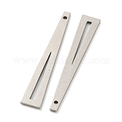 変色しない304ステンレススチールペンダント  トライアングルチャーム  ステンレス鋼色  31x5x1mm  穴：0.9mm&nbsp;STAS-G318-03P