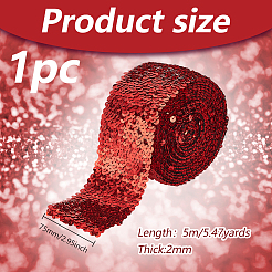 8-Row Plastic Paillette Elastic Beads&nbsp;OCOR-WH0088-09
