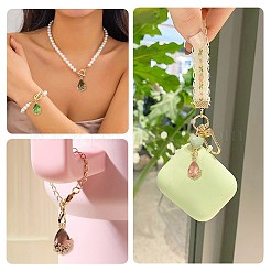 クリアガラスペンダント  DIYのジュエリーには  真鍮パーツ  多面カット  花と涙  ライトゴールド  コーヒー  16x9x6mm  穴：1.2mm&nbsp;GLAA-FZ0001-02F