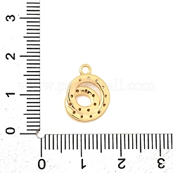 真鍮製マイクロパヴェキュービックジルコニアペンダント  ニッケルフリー  18KGP本金メッキ  文字g  15x12x2mm  穴：1.6mm&nbsp;KK-C117-12G-G