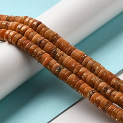 天然ドロマイトビーズ連売り  合成オパールと  染め  ディスク  ヒシビーズ  レッドオレンジ  8x3.5mm  穴：0.8mm  約118~120個/連  15.94''（40.5センチメートル）&nbsp;G-K350-B01-03E