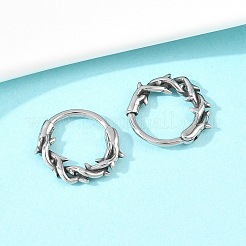316ステンレススチール軟骨ピアス  フープノーズリング  アンティークシルバー  スパイク  13x13.5x2mm&nbsp;AJEW-C044-16D-AS
