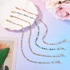 4Pcs 4 Colors Brass Enamel Curb Chain Bracelet Making&nbsp;AJEW-TA00032