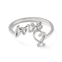 Brass Open Cuff Rings for Women&nbsp;RJEW-A028-01P