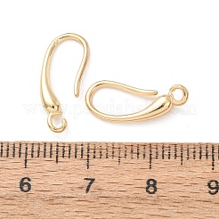 真鍮のピアスフック  カン付き  カドミウムフリー＆鉛フリー  24KGP本金メッキ  16.5x2.5mm  穴：1.5mm  ピン：0.8mm&nbsp;KK-G604-06G