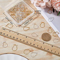 80Pcs 2 Colors  304 Stainless Steel Hoop Earrings Findings&nbsp;STAS-BBC0003-15