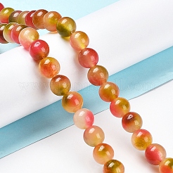 Faceted Rondelle Dyed Natural White Jade Bead Strands&nbsp;G-D073-01A