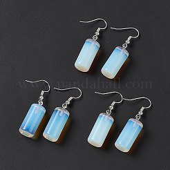 Gemstone Cylindrical Dangle Earrings&nbsp;EJEW-D188-01P