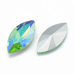 Pointed Back Glass Rhinestone Cabochons&nbsp;RGLA-T020-7x15mm-06