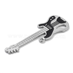 合金エナメルビッグサイズペンダントトップ  ステンレス鋼色  ギター  66x23x2mm  穴：3mm&nbsp;FIND-M078-04A-P