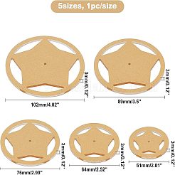 アクリルゲージ測定定規ツール  五角形のフラットラウンドい  透明  5.1~10.2x0.3cm  5個/セット&nbsp;TOOL-WH0128-16