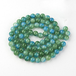 Baking Paint Crackle Glass Bead Strands&nbsp;DGLA-Q023-8mm-YS46