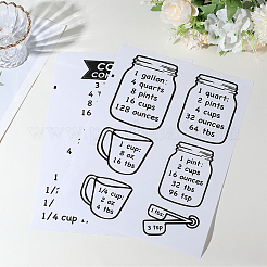 PVC粘着シールステッカー2枚  ラベル貼付絵ステッカー  キッチン用  言葉  290x212x0.2mm  2個/セット&nbsp;DIY-WH20050-36
