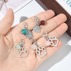 5Pcs Alloy & Glass Pendant Decorations&nbsp;HJEW-YW00539
