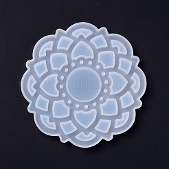 ロータスDIYキャンドルホルダーシリコンモールド  レジン型  UVレジン用  エポキシ樹脂ジュエリー作り  ホワイト  13.5x1cm  キャンドルトレイ：3.8cm&nbsp;DIY-F103-02