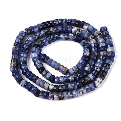 天然石ソーダライトビーズ連売り  ロンデル  多面カット  4x2~2.5mm  穴：0.7~1mm  約156~162個/連  14.76~15.16インチ（37.5~38.5cm）&nbsp;G-Q606-46A-03