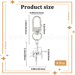8Pcs Alloy Pendant Decorations&nbsp;KEYC-GF0001-21