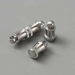 合金マグネットクラスプ  ペンダントネックレス作りに  プラチナ  コラム  17.5x5mm  穴：1.8mm&nbsp;FIND-TAC0014-70E