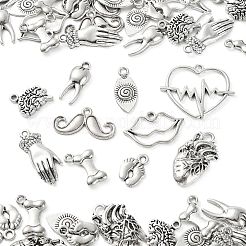 100Pcs 10 Styles Tibetan Style Alloy Charms&nbsp;TIBEP-CJ0002-51