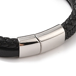 Braided Microfiber Leather Multi-strand Bracelets&nbsp;LS-BJEW-B096-07C